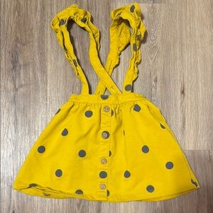Wonder Nation Yellow Polka Dot Kids Casual Suspender Overall Dress